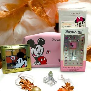 Mickey & Minnie Pouch, Around the World Eyeshadow Palette, Nail Polish Decal set